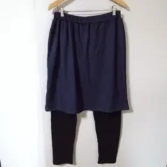 新品未使用　スカート付きレギンス　スカッツ　4L～5L　裏起毛　ネイビー