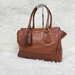 美品✨ コーチ トートバッグ レガシー キャンダス チャーム ブラウン レザー