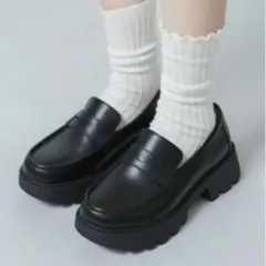 厚底ローファー　ブラックLのサムネイル