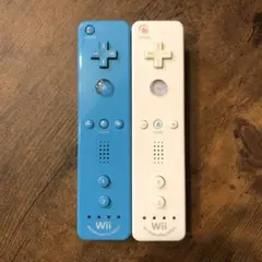 【動作確認済み】Wiiリモコンライトブルー+ホワイト2個セット モーションプラス