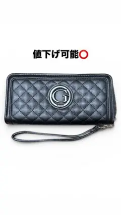 GUESS 長財布 キルティング ブラック ストラップ付きのサムネイル