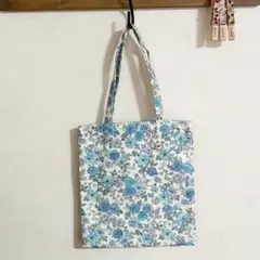ぺたんこミニトートバッグ　ハンドメイド　花柄