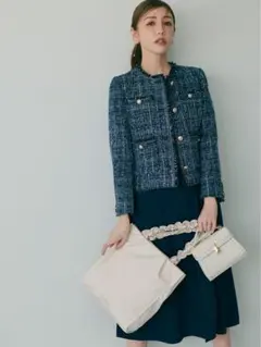 CELFORD ノーカラージャケット Mサイズ ネイビー系