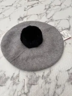 SISTER JENNI グレー ベレー帽 黒ポンポン