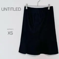 【アンタイトル】スカート【XS】フレア 黒 無地 上品 細身 大人女子 日本製のサムネイル