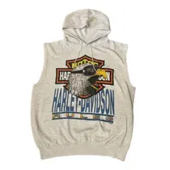 お値下げ中☆希少☆Harley-Davidson フード付きノースリーブパーカー