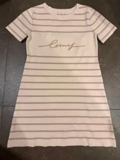 美品★ Eimy Istoire ベージュストライプ 半袖 ワンピースのサムネイル