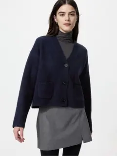 スフレヤーンショートカーディガン　ユニクロ　UNIQLO