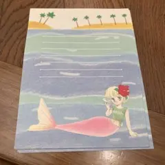昭和レトロ　１９８８年なかよし付録 人魚デザイン 便箋・クリアフイルム・シール