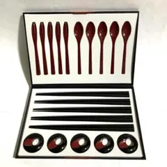 和風カトラリーセット　（スプーン.フォーク.箸.箸置き）　レトロ