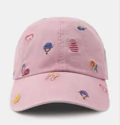 ZARA 刺繍入りキャップ ピンク　新品未使用　寝札付き