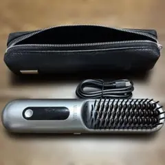 MAKARIZO ブラシヘアアイロン シルバー 収納ケース付き
