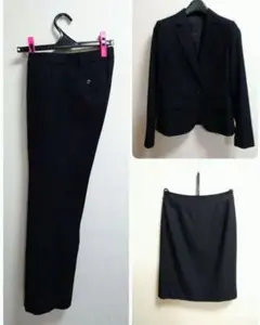 た440【超美品】THE SUIT COMPANY スーツ3点セットネイビー