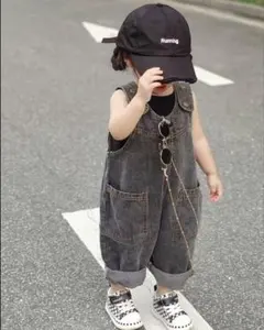 デニムサロペット 100 キッズ 韓国風 オーバーオール おしゃれ