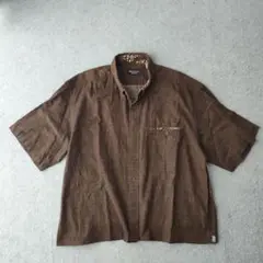 old unknown ブラウン シャツ 短丈 ボックスシルエット　f
