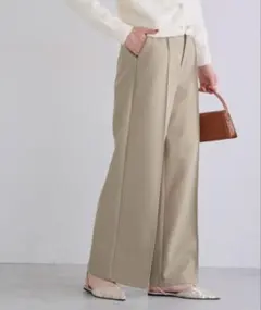 起毛ワイドパンツ ベージュ・グレー