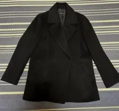 CLANE ブラック ウール ピーコート