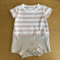 無印良品　ロンパース 70-80 ピンク　半袖のサムネイル