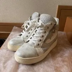 ホワイト スパンコール ハイカットスニーカー