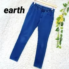 アース earth◆スキニーパンツ デニム ストレート ウエストゴム 綿 M