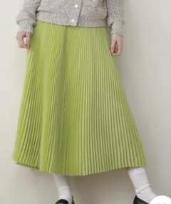 HUMAN WOMAN シャンブレープリーツスカート　ライトグリーン