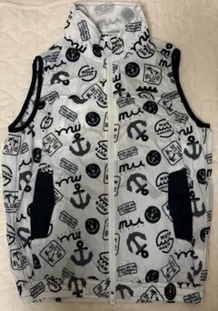空調服　muta MARINE 総柄 ベスト ホワイト ネイビー　レディースのサムネイル