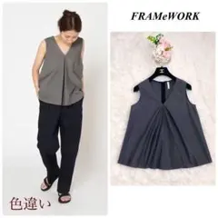フレームワーク　タイプライターVネックノースリーブ　グレー系のサムネイル