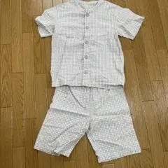 無印良品　コットン100% チェック パジャマ125-140cm グレーのサムネイル
