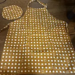 星柄 エプロン 三角巾 セット マスタードのサムネイル