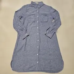 HusHusH ネイビー シャツワンピース 長袖