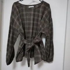 未使用★ナイスクラップ ウエストリボン ボリューム袖 ブラウス SM2系