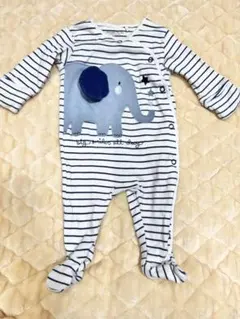 next baby ネクストベビー ゾウ柄 ロンパース カバーオール 足付き