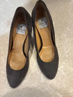 LANVIN en Bleu ダークグレー スエード パンプス　中古
