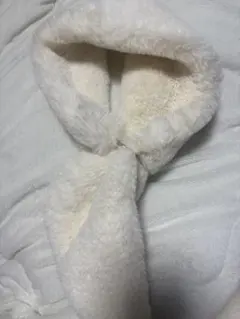 ファーティペット ホワイト フェイクファー マフラー レディース