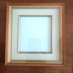 [미품] 매트가 달린 나무 프레임, 골드 라인 41.5 x 44.5 cm
