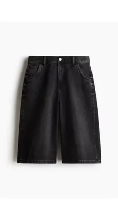 H&Mスーパーバギーデニムショートパンツブラック/ジョーツサイズ 30