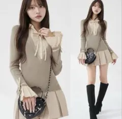 Darich ダーリッチ シャツドッキングプリーツミニワンピース即日発送