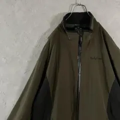 ヴィンテージ　ジャケット　フルジップ　刺繍ロゴ　バイカラー　2XL LO24