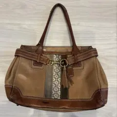 COACH コーチ ハンドバッグ シグネチャー ハンプトンズ 茶 COACH コーチ ハンドバッグ シグネチャー ハンプトンズ 茶 - メルカリ