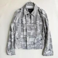 古着　ミリタリージャケット　メンズ　カモ　迷彩柄　ライダース　M トレンチ