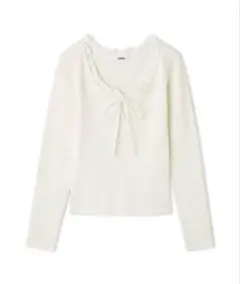 SNIDEL 新品フリルドッキングニットプルオーバー　アイボリー