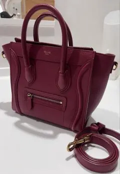 美品 CELINE バーガンディ ハンドバッグ 保証証付き