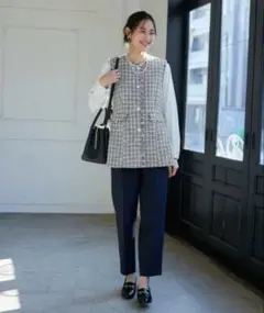 チェック柄ツイードベスト ロペピクニック