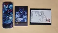 鬼滅の刃　猗窩座　チェキ風ブロマイド　缶バッチ