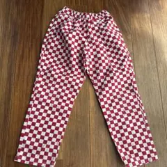 赤と白のチェック柄 長ズボン 140