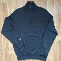 美品☆POLO RALPH LAUREN☆ハーフジップ☆ニット☆セーター☆グレー
