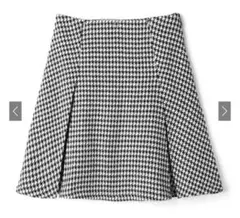 インパン裏地付き千鳥柄フレアミニスカート[mei25]