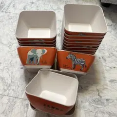 バンブーファイバー ボウル Zebra Elephant 22個　カフェ　ゼブラ