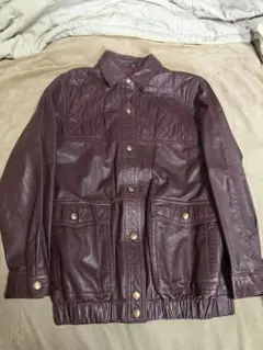 日本製 牛革 手作りレザージャケット ボルドー レッド スタジャン unisex