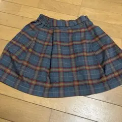 グレー系チェック柄プリーツスカート 130cm